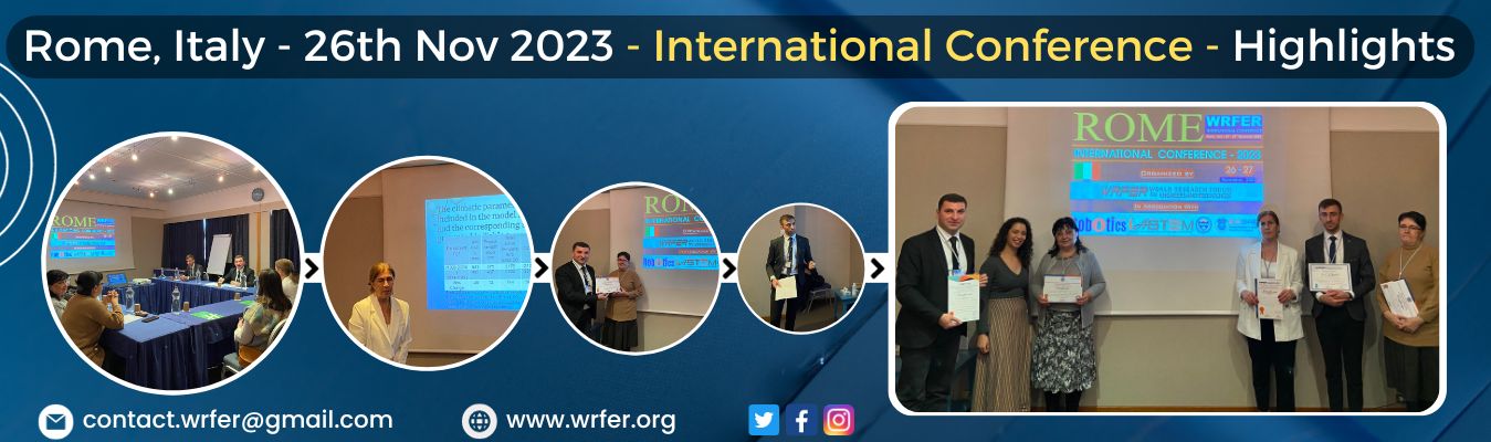 WRFER International Conference in Rome, Italy, November 26, 2023